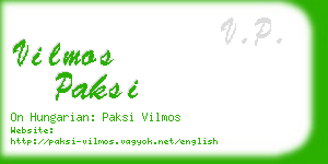 vilmos paksi business card